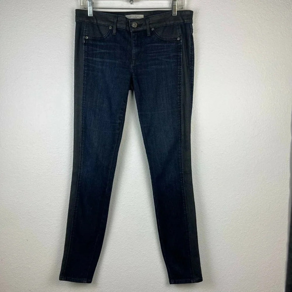 Rich & Skinny Jeans Women's Size 28 Low Rise Side Panel Dark Washed Denim Blue - Picture 1 of 10